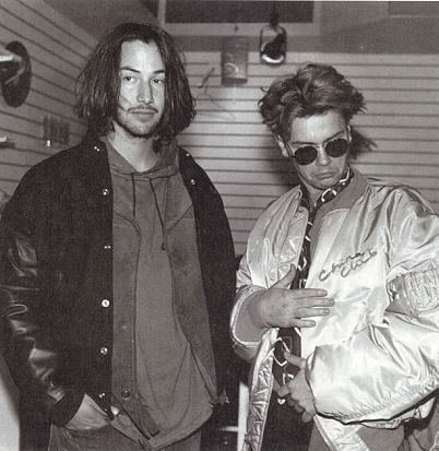 Wearing a China Club Jacket with Keanu Reeves
