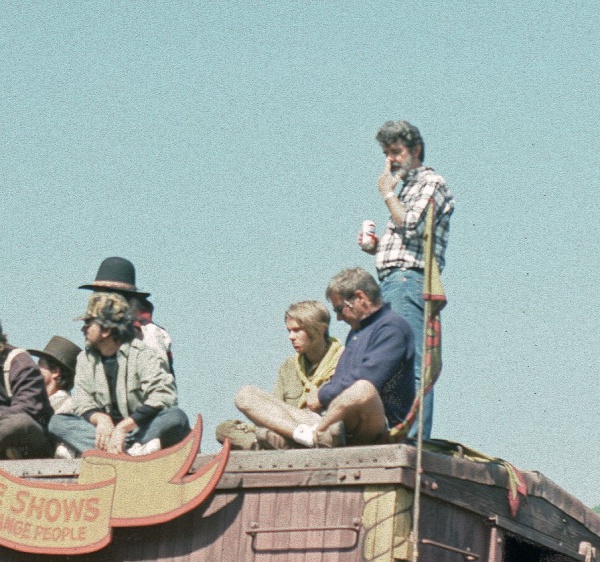 With Steven Spielberg, George Lucas and Harrison Ford
