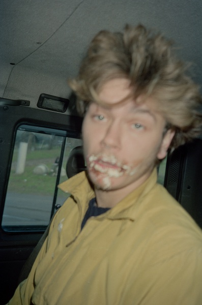 River in the production van after eating a bunch of cake in celebration of the last Idaho shot. Photo by Paige Powell
