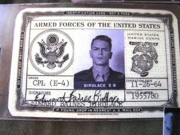 The U.S. Armed Forces Military ID card prop River gave to Bob (hired to assist with props and minor special effects)
