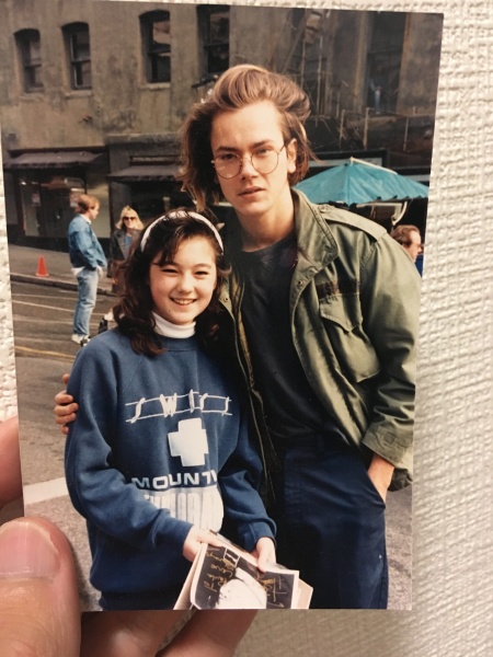 With fan Paula at Tacoma, Washington in 1989
