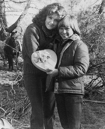 River gifting candy to his co-star Terri Treas on Valentines Day, 1982
